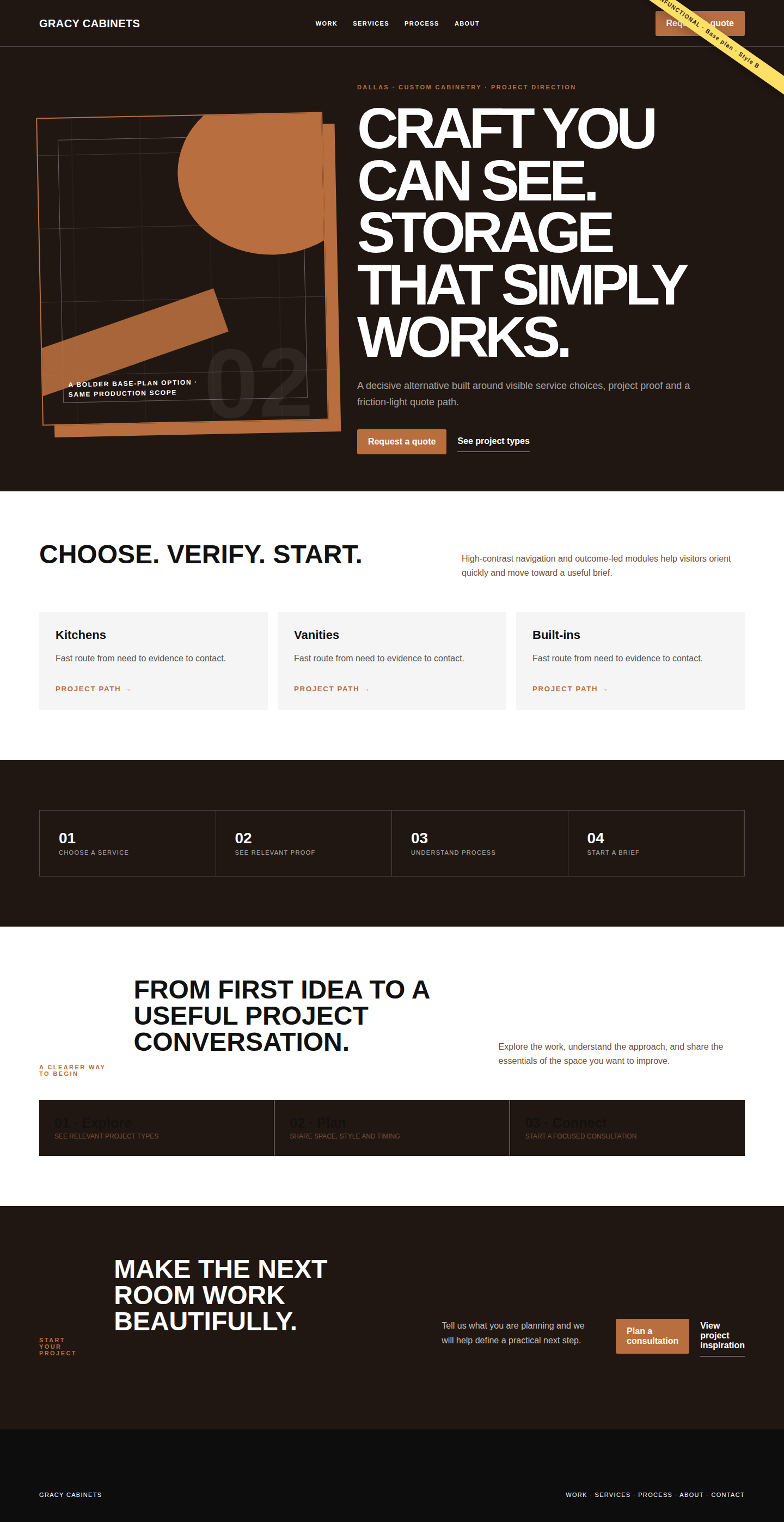 Gracy Cabinets Base B - Project full homepage concept
